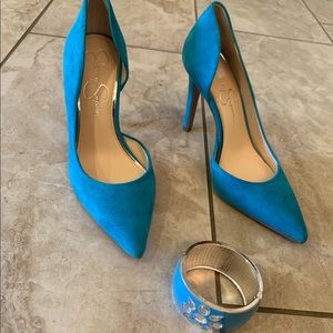 Jessica Simpson teal blue pumps brand new